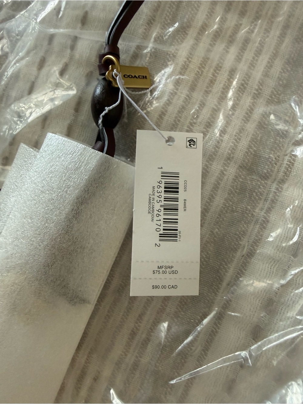 COACH Cherry Heritage Leather bag charm - Picture 6 of 8